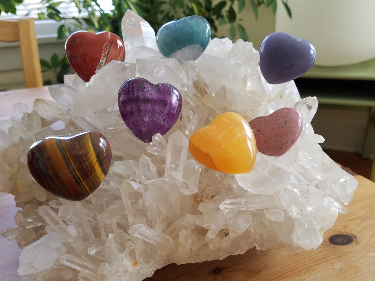 Heart Stones Made of Natural Crystals